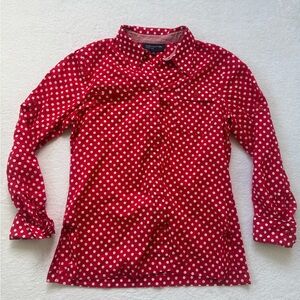 100% cotton Jones New York Red Polka Dot Shirt